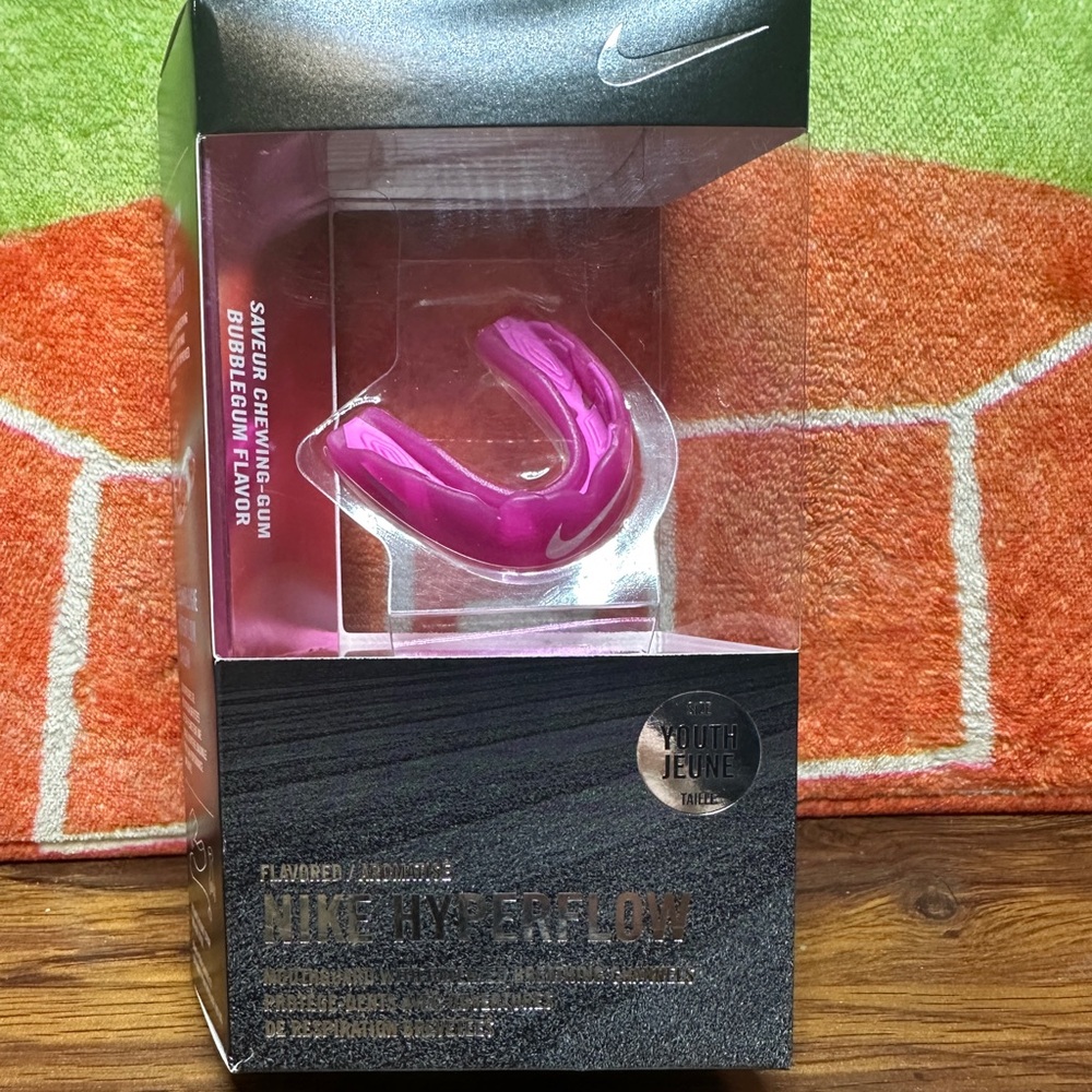 Youth Pink NIKE  Hyper flow Mouthguard Youth Size Bubble Gum Flavor
